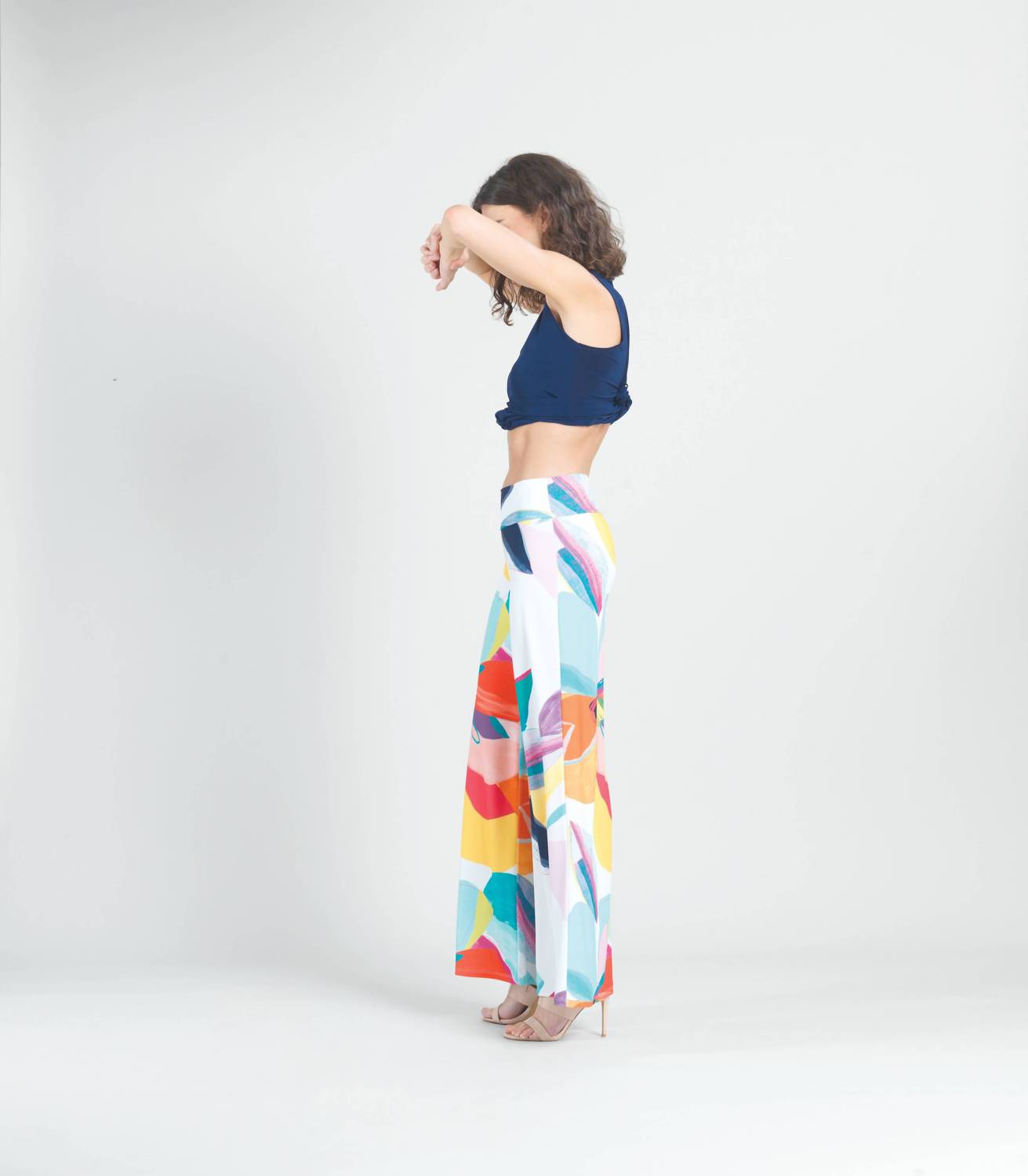 CLARA SUNWOO Sunburst Petal Palazzo Pant in multi - women's pants - alternate view