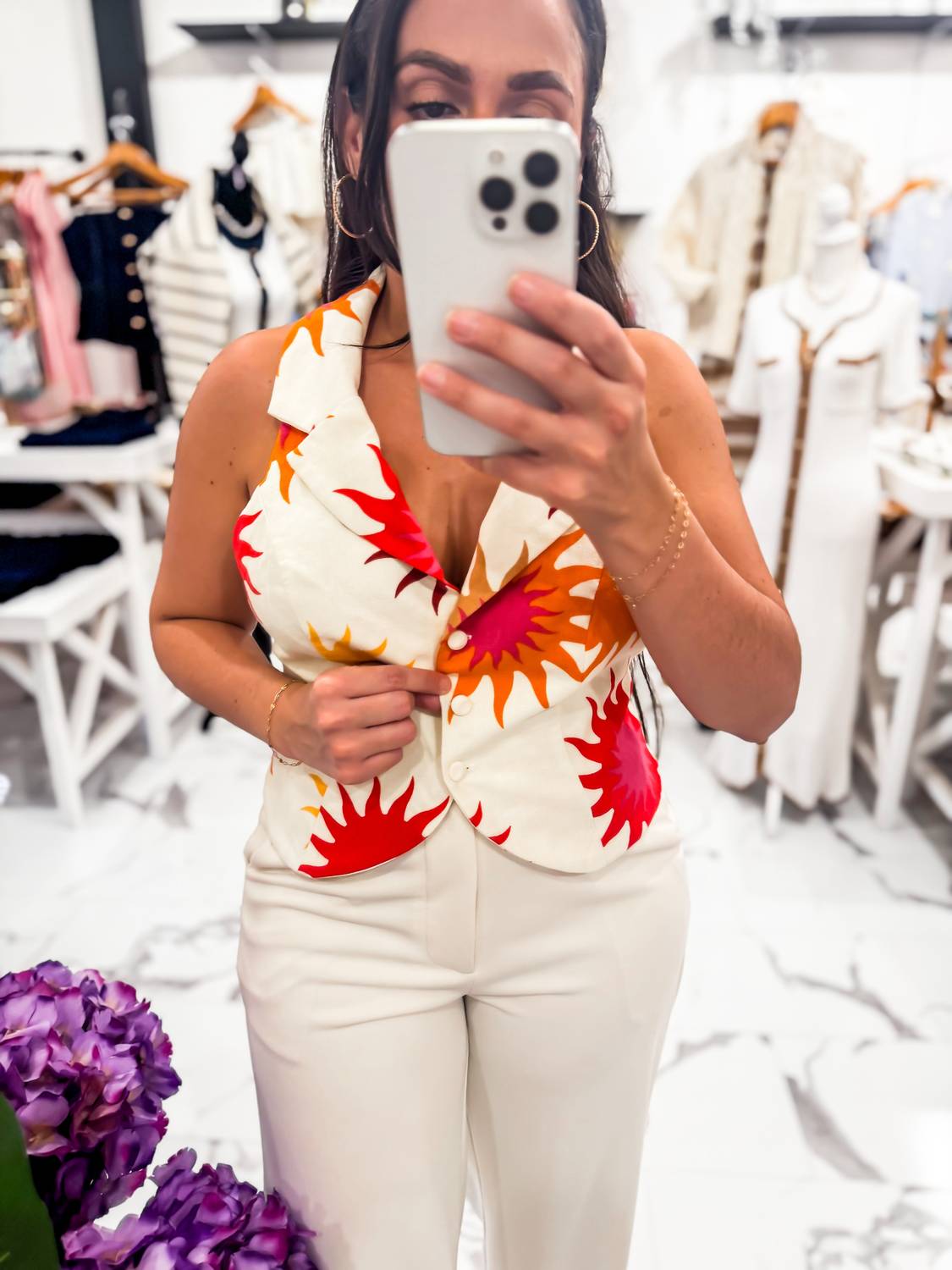 Dress To - Women's Tuscan Sun Print Vest Top