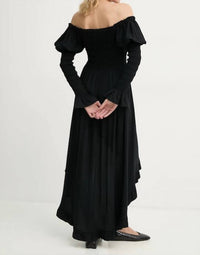 Sleeper - Juliette Shirred Asymmetric Dress