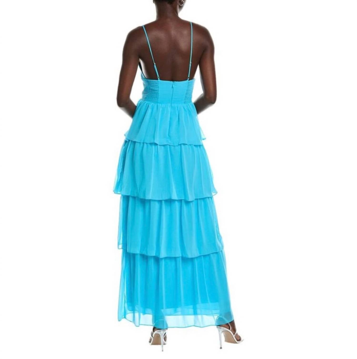 Amanda Uprichard Thaddea Maxi Dress in marina - women's dress - alternate view