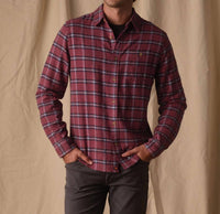 The Normal Brand Hudson Double Brushed Flannel Shirt in mineral red plaid - men's shirt