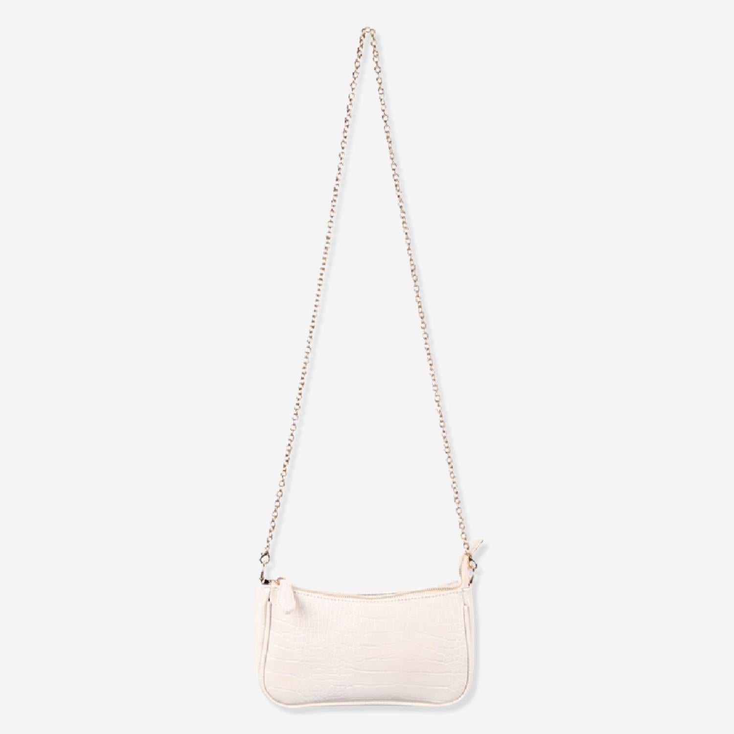 Riah Fashion - Croc-textured Faux Leather Convertible Bag