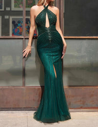Cinderella Divine - Vera Embellished Halter Maxi Gown