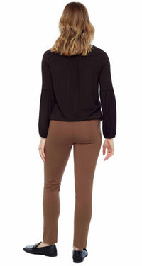 Bamboo Knit Long Sleeve Tie Neck Top