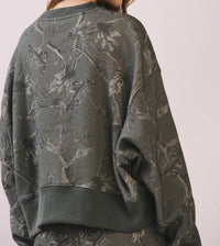 Tcec - Camouflage Print Dropped Shoulders Sweatshirt