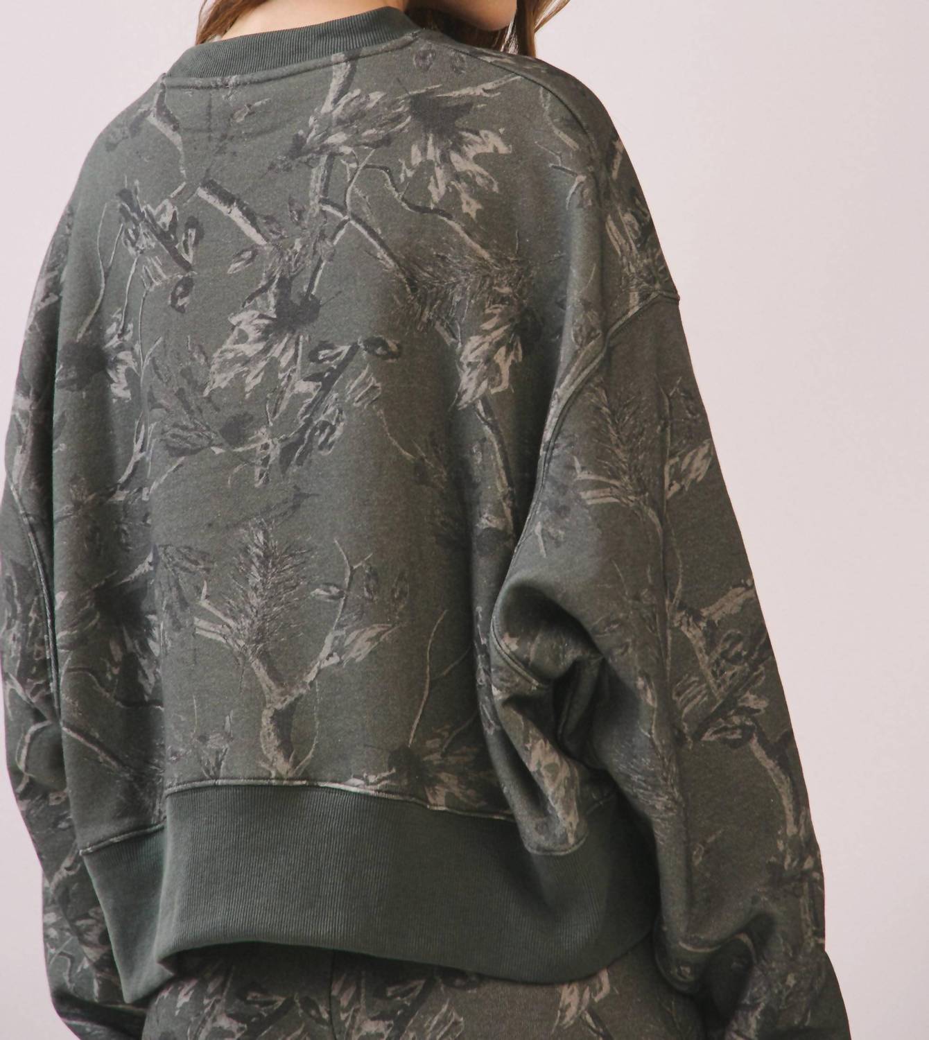 Tcec - Camouflage Print Dropped Shoulders Sweatshirt