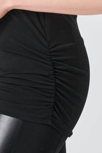 Planet By Lauren G. - Matte Jersey Ruched Tank
