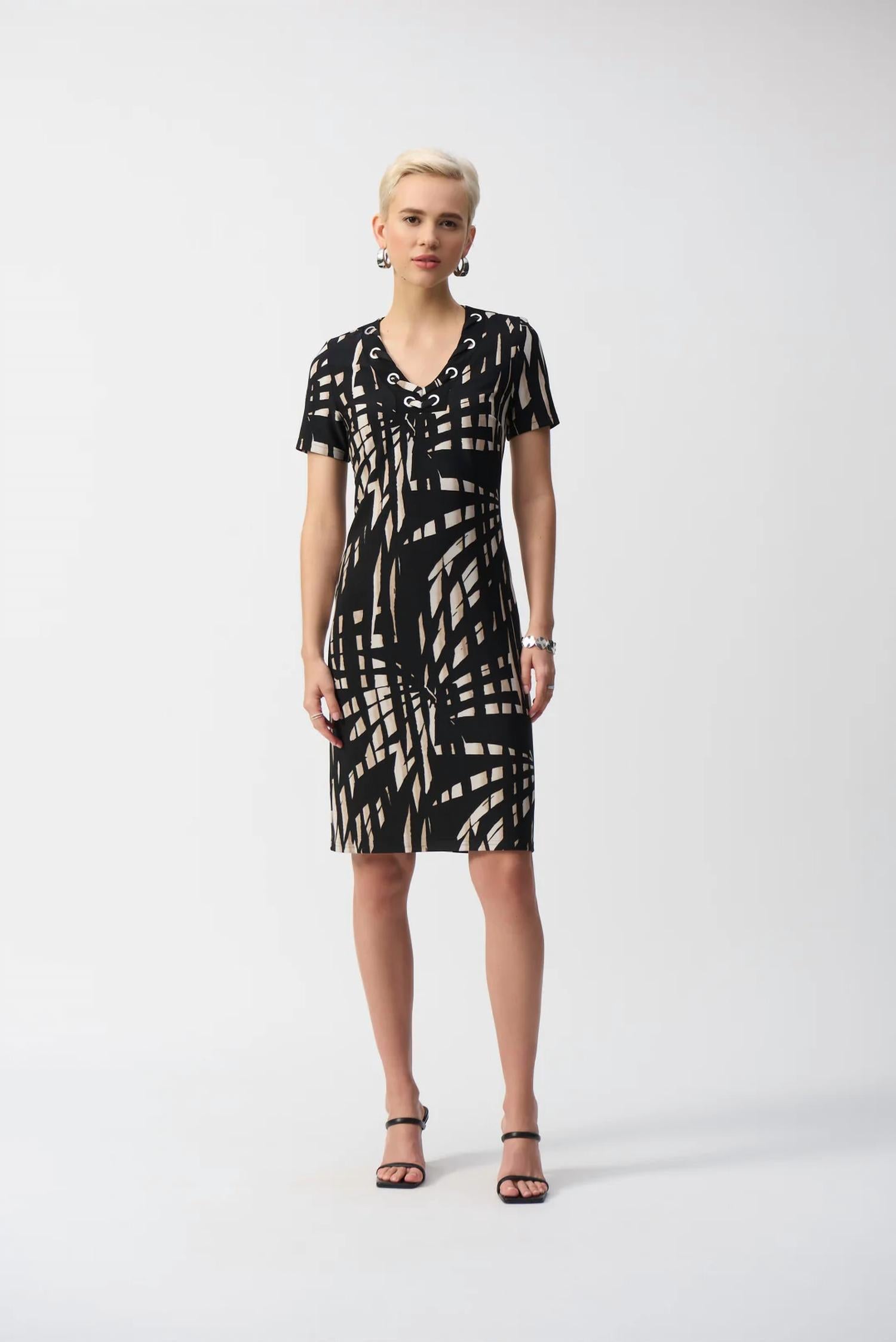 Joseph Ribkoff - Tropical Print Silky Knit Shift Dress