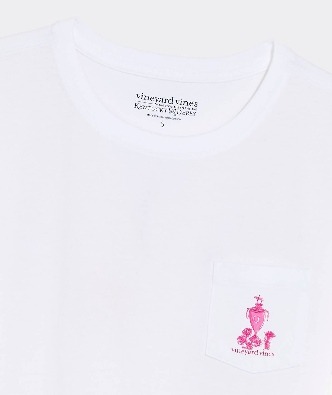 vineyard vines Women's Kentucky Derby Run For The Roses Scenic Short Sleeve Pocket Tee in white - women's t-shirt - alternate view