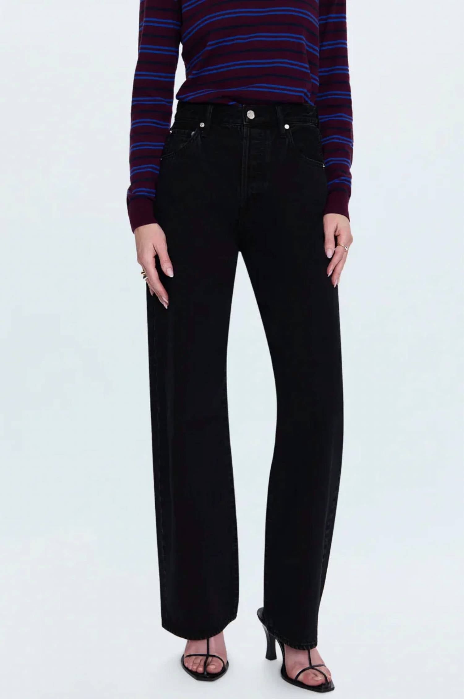 Pistola - Tate High Rise Bowed Straight Leg Jeans