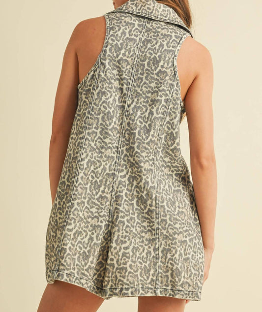 Klesis - Collared Denim Romper