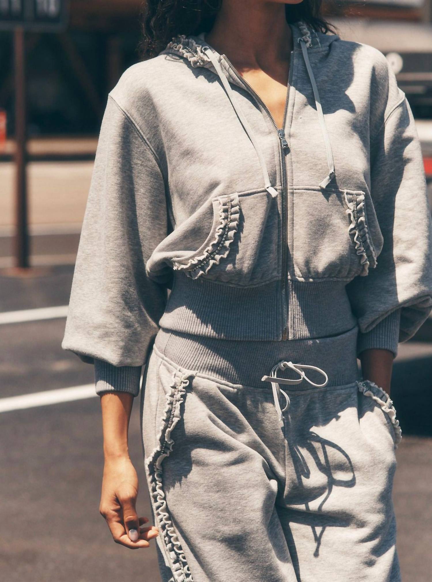 Cinq A Sept - Heather Maddie Zip Up Sweatshirt
