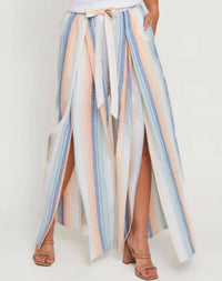 Elsie & Zoey - Wrap-front Split-leg Pants