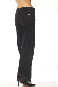 Joseph Ribkoff - Embellished Wide Leg Jeans