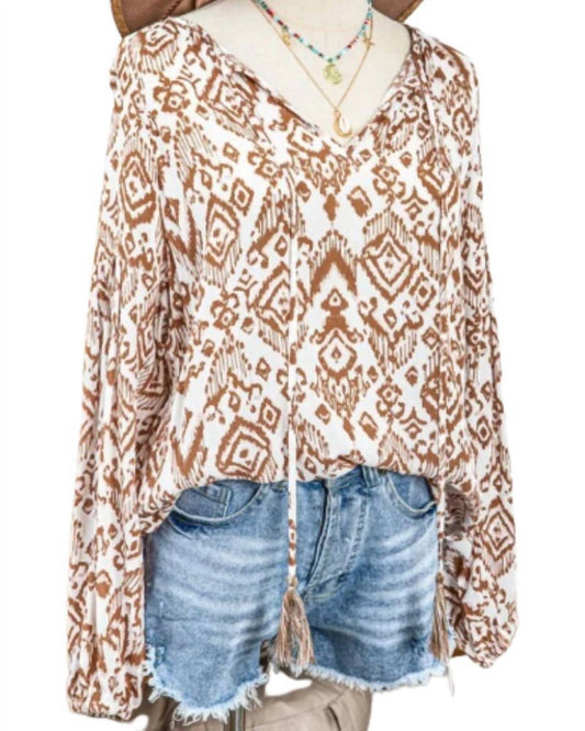 Fashionworks - Western Print Tassel blouse