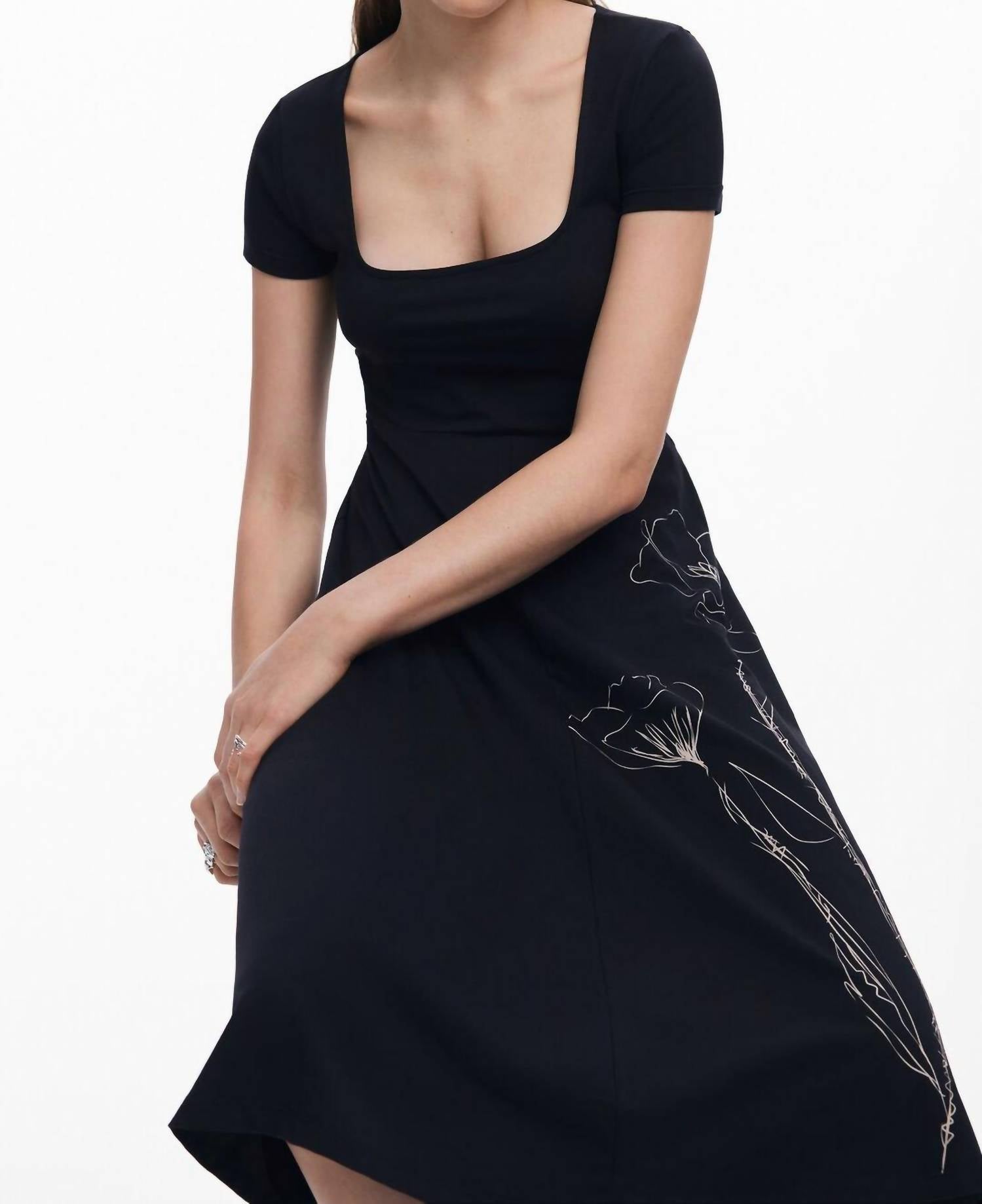 Desigual - LOW-CUT MIDI DRESS