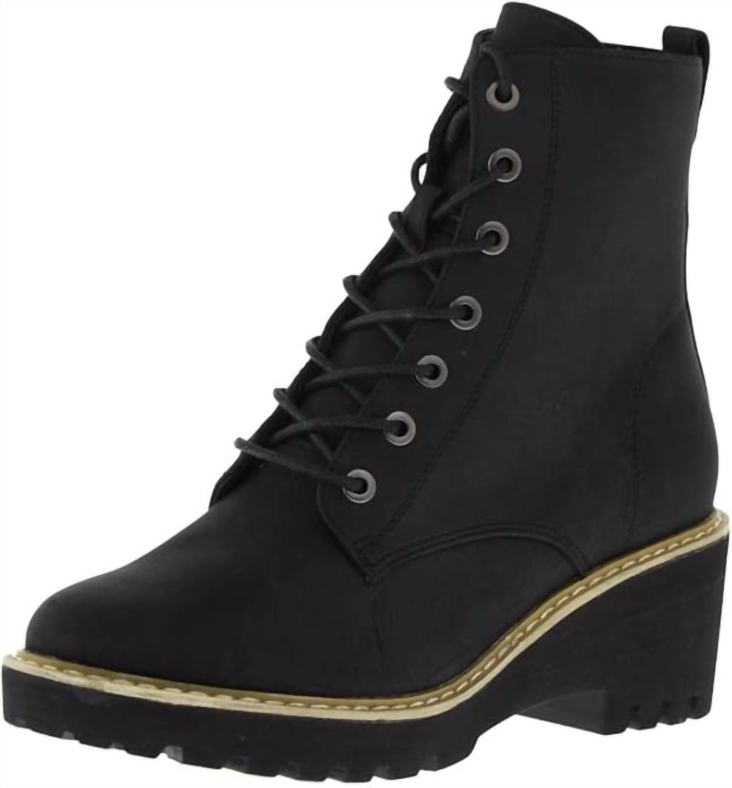 Hey Girl by Corkys Women's Ghosted Lace Up Boots in black - women's shoe