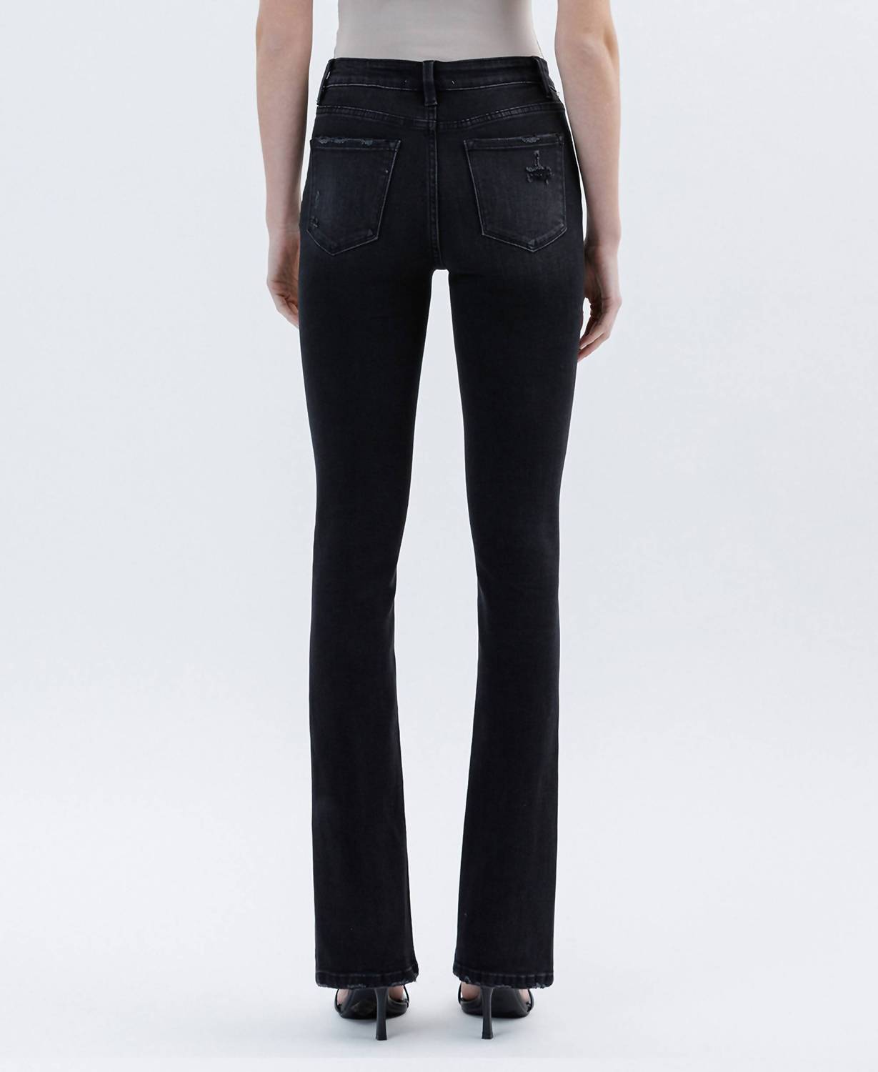 Flying Monkey - High Rise Slanted Slit Slim Bootcut Jeans