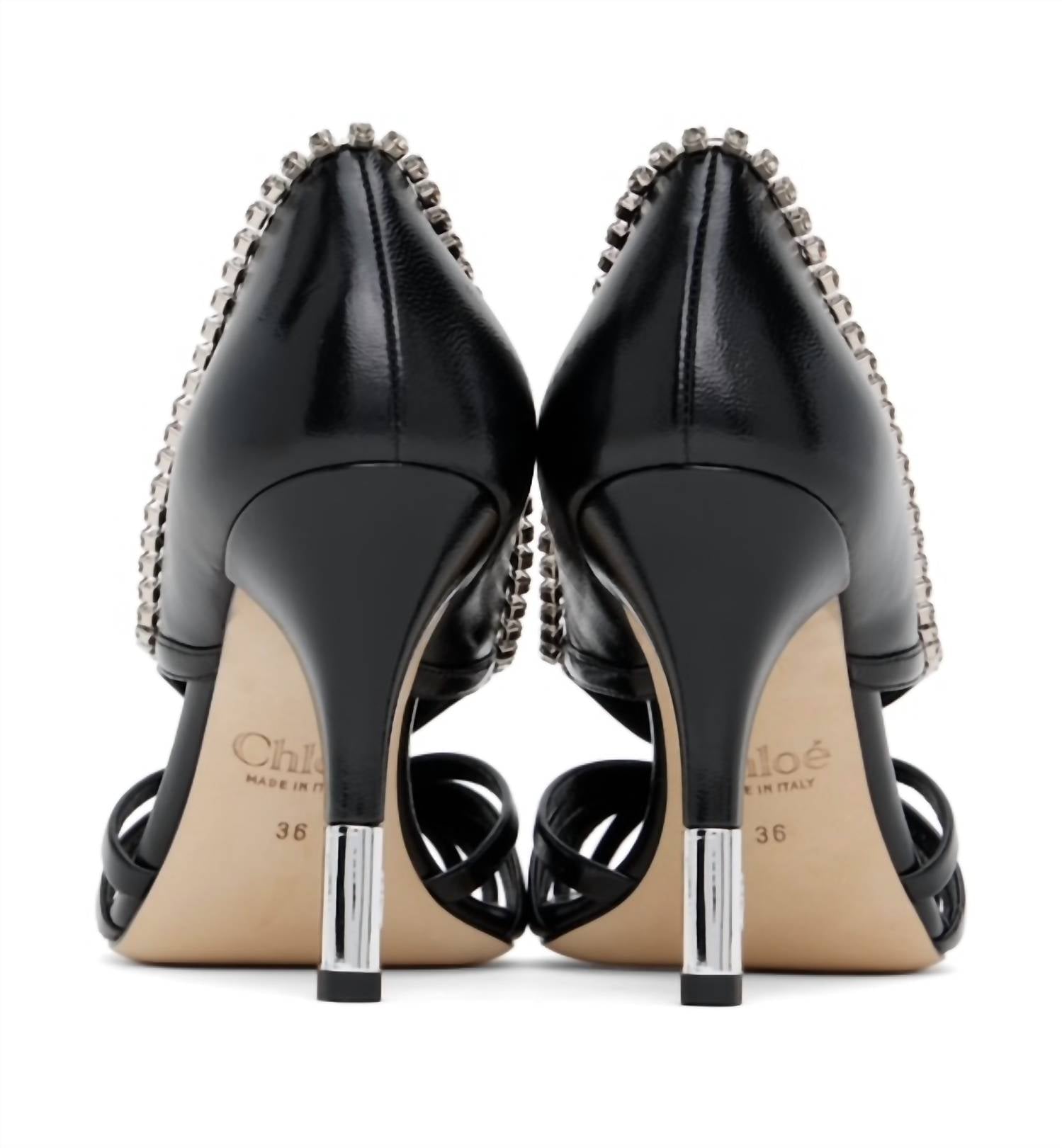 Chloe - Women's Leonie Cutout Embellished Leather Pumps