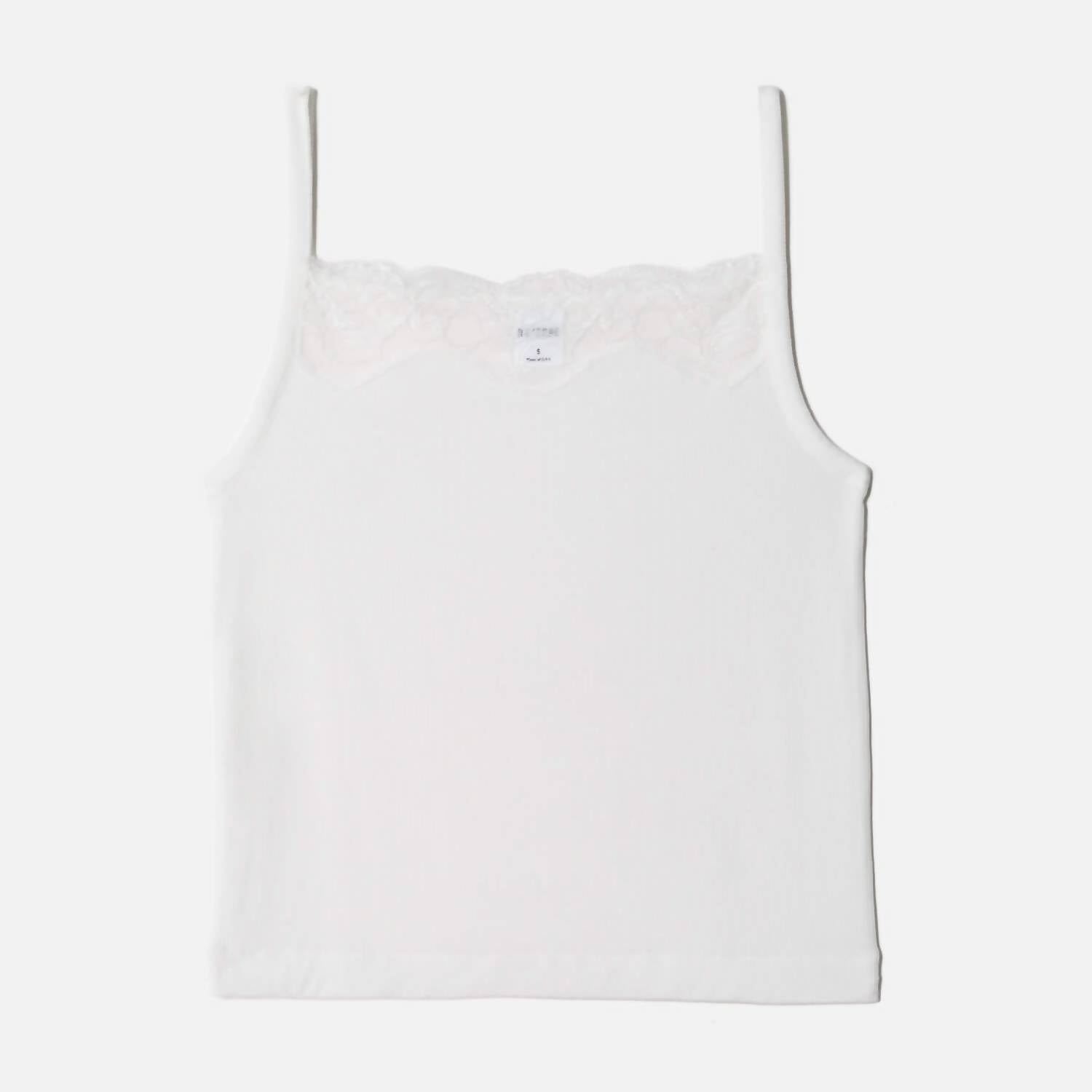 Re/Done - Lace Ribbed Camisole