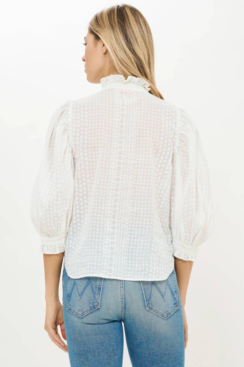 Oliphant - Ruffle Front Button Blouse