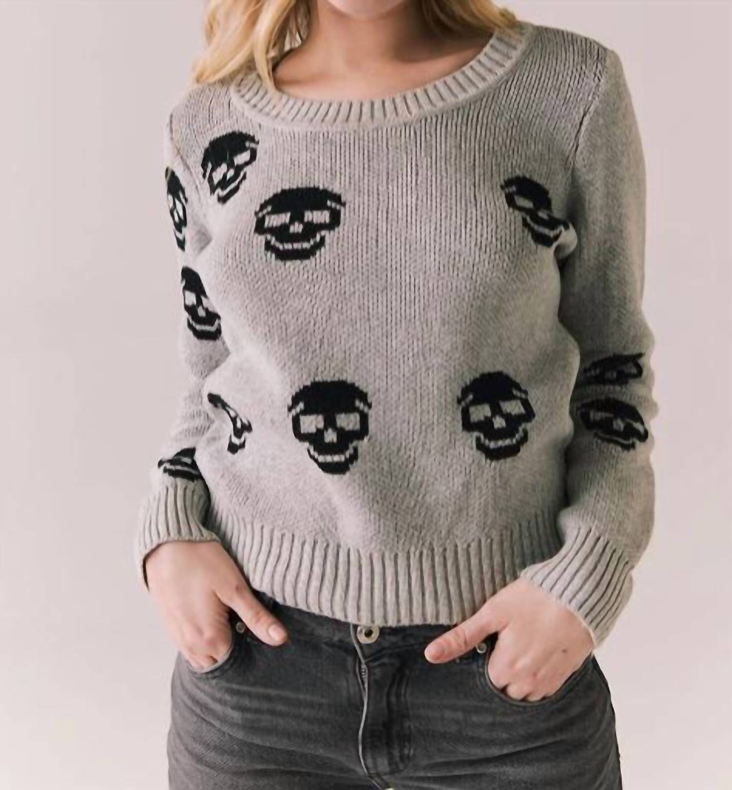 Chaser - Tossed Skulls Sweater