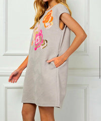 See And Be Seen - Flower Sequin Dress