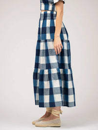 Beau & Ro - Abby Check Ikat Maxi Skirt