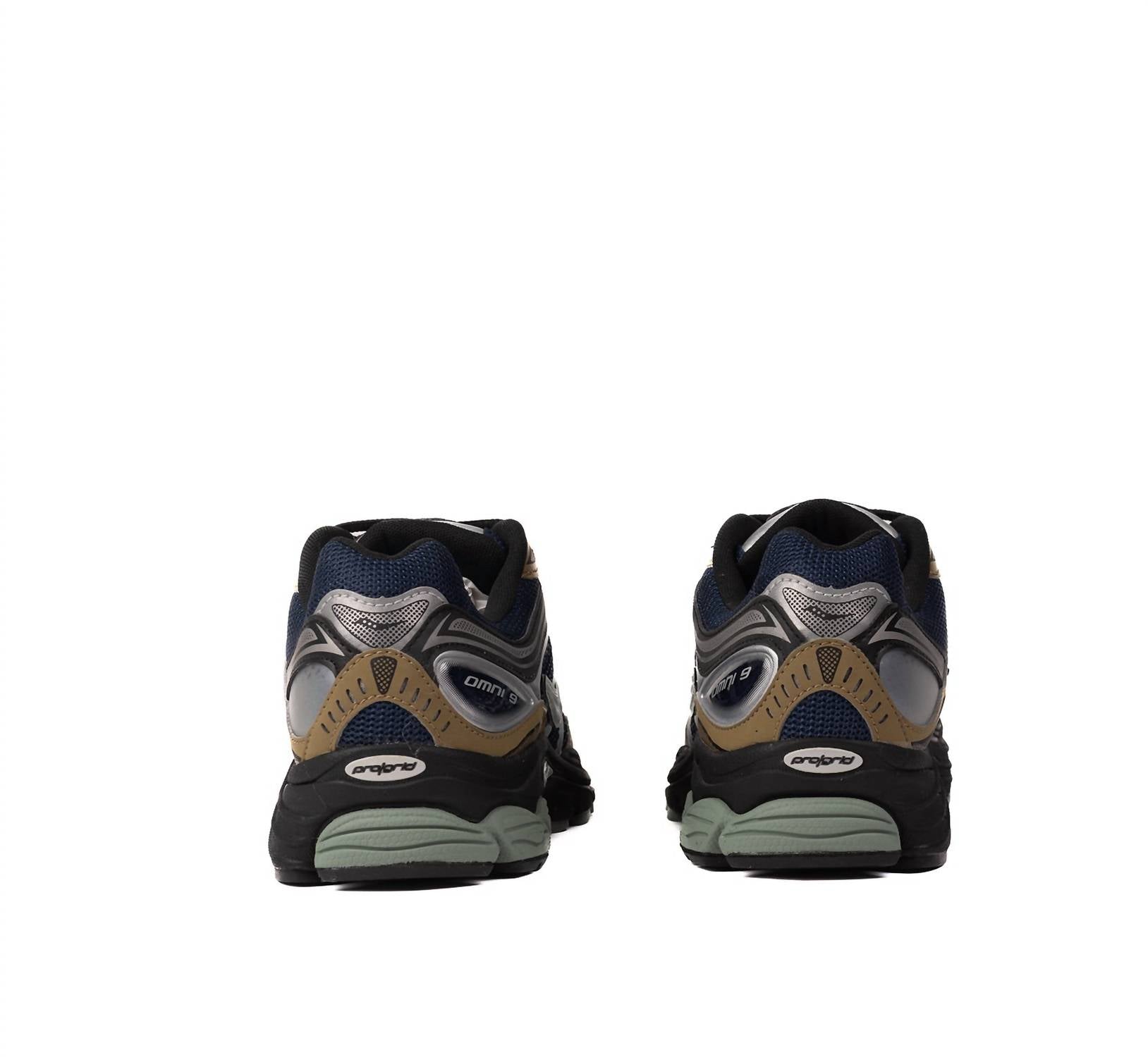SAUCONY Men's Progrid Omni 9 Sneakers in brown navy - men's sneaker - alternate view