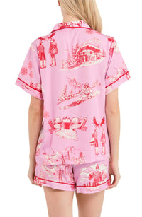 Katie Kime - Apres Ski Toile Pajama Shorts Set