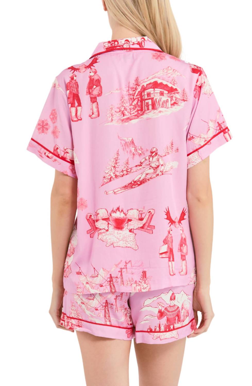 Katie Kime - Apres Ski Toile Pajama Shorts Set
