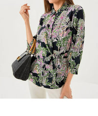 Lilly Pulitzer Casia Wrap Tunic in onyx pb anniversary toile - women's shirt - view 4