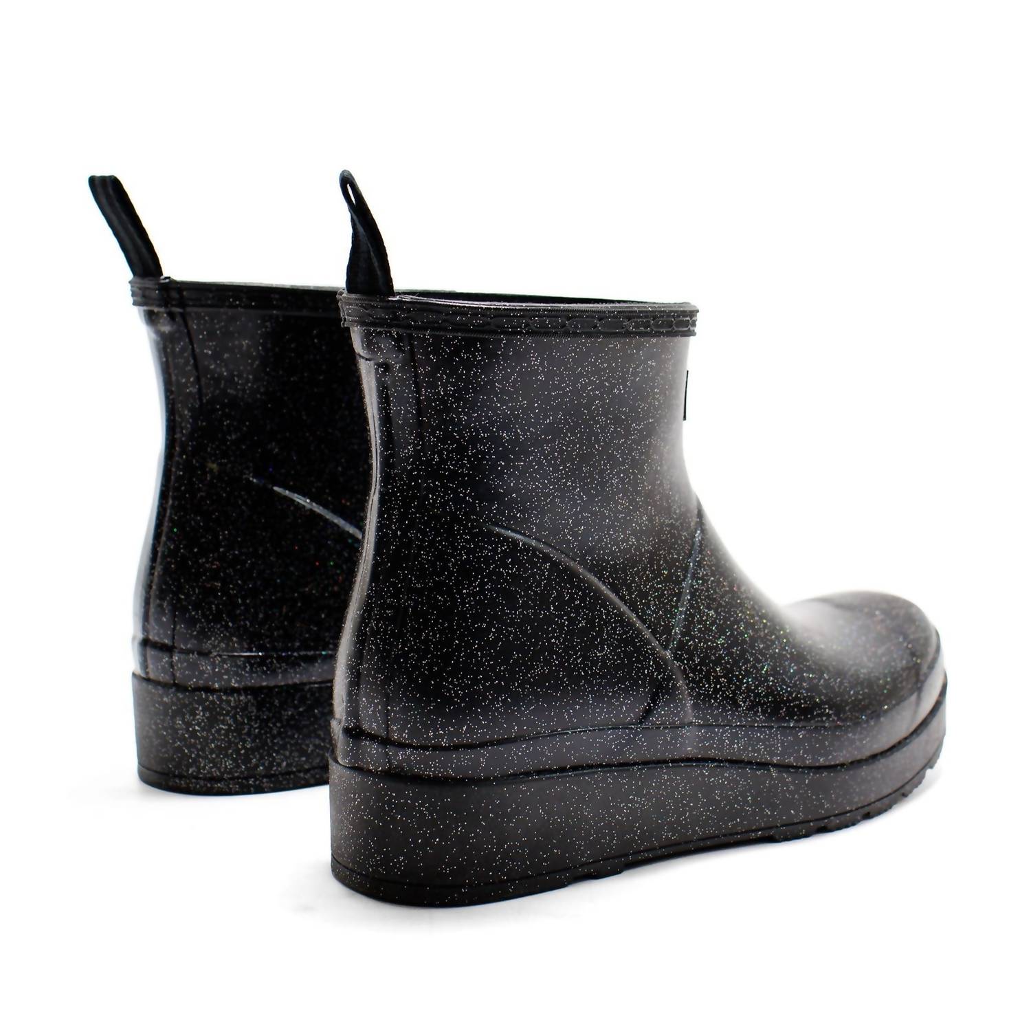 HUNTER Women's Play Starcloud Glitter Short Rain Boots in black - women's shoe - view 4