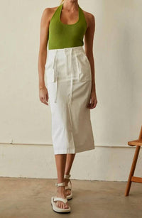Crescent - Twill Midi Willow Pockets Skirt