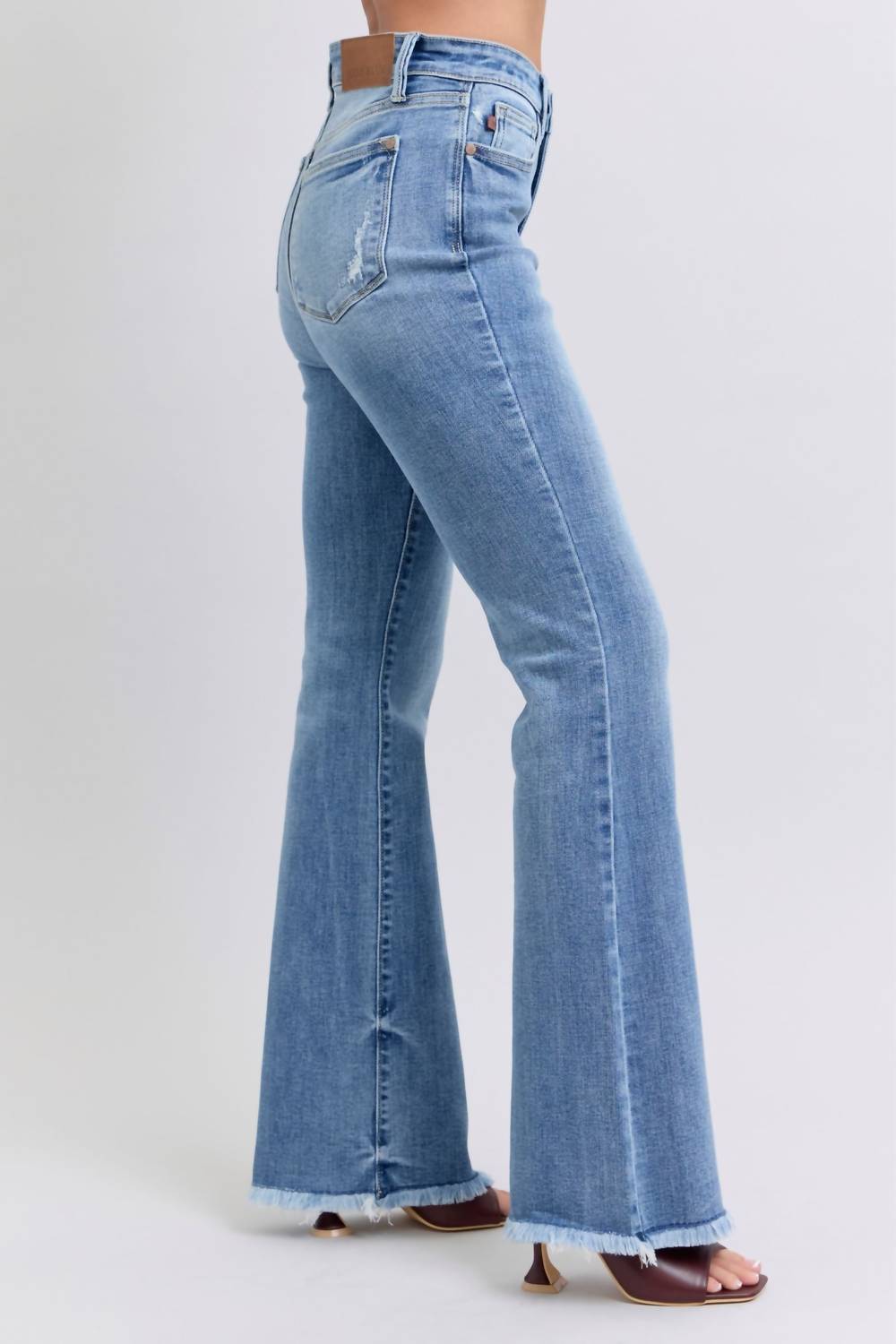 Judy Blue - High Waist Bootcut Jeans With Fray Hem