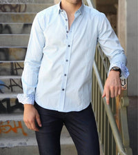 Eight X - Polka-dots Button Down Shirt With Trim