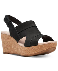 Clarks Women's Annadel Wedge Sandal in black - women's shoe