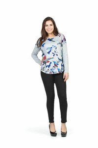Papillon - Bold Bird And Floral Sweater With Zip Detail