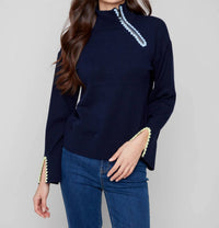 Charlie B - Mock Neck Sweater With Zipper