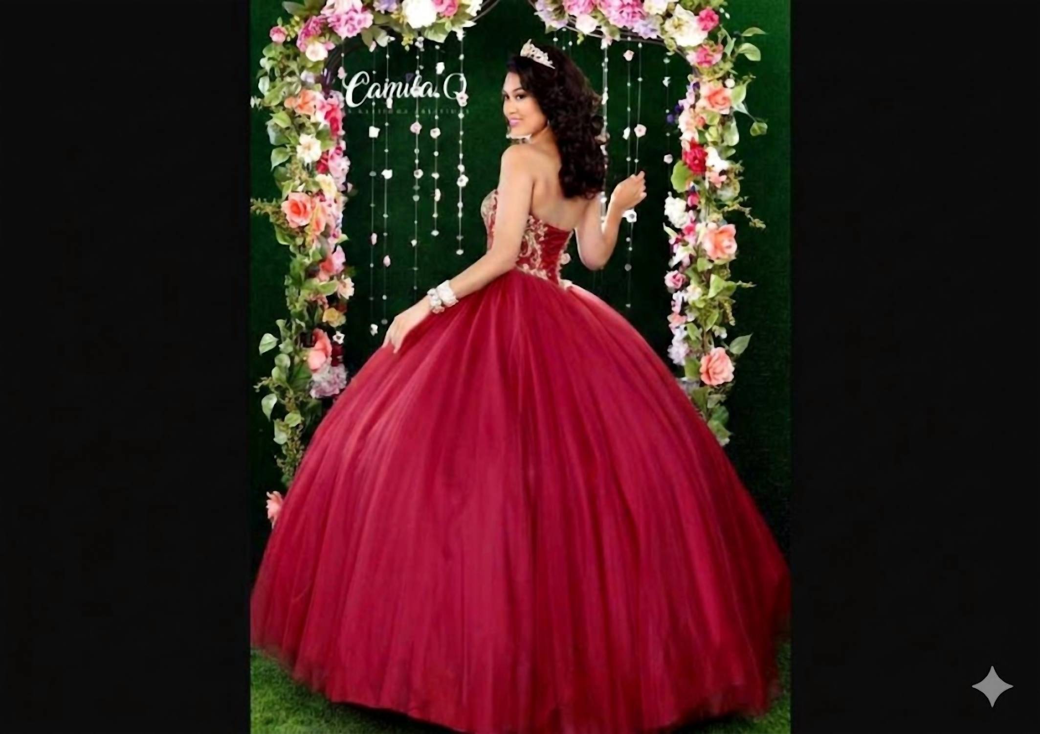 Karishma Creations Women's Prom Dress in red gold - women's dress - alternate view