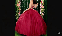 Karishma Creations Women's Prom Dress in red gold - women's dress - detail view
