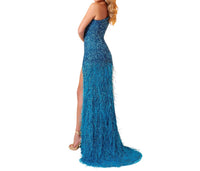 Rachel Allan - One-Shoulder Feather Prom Dress