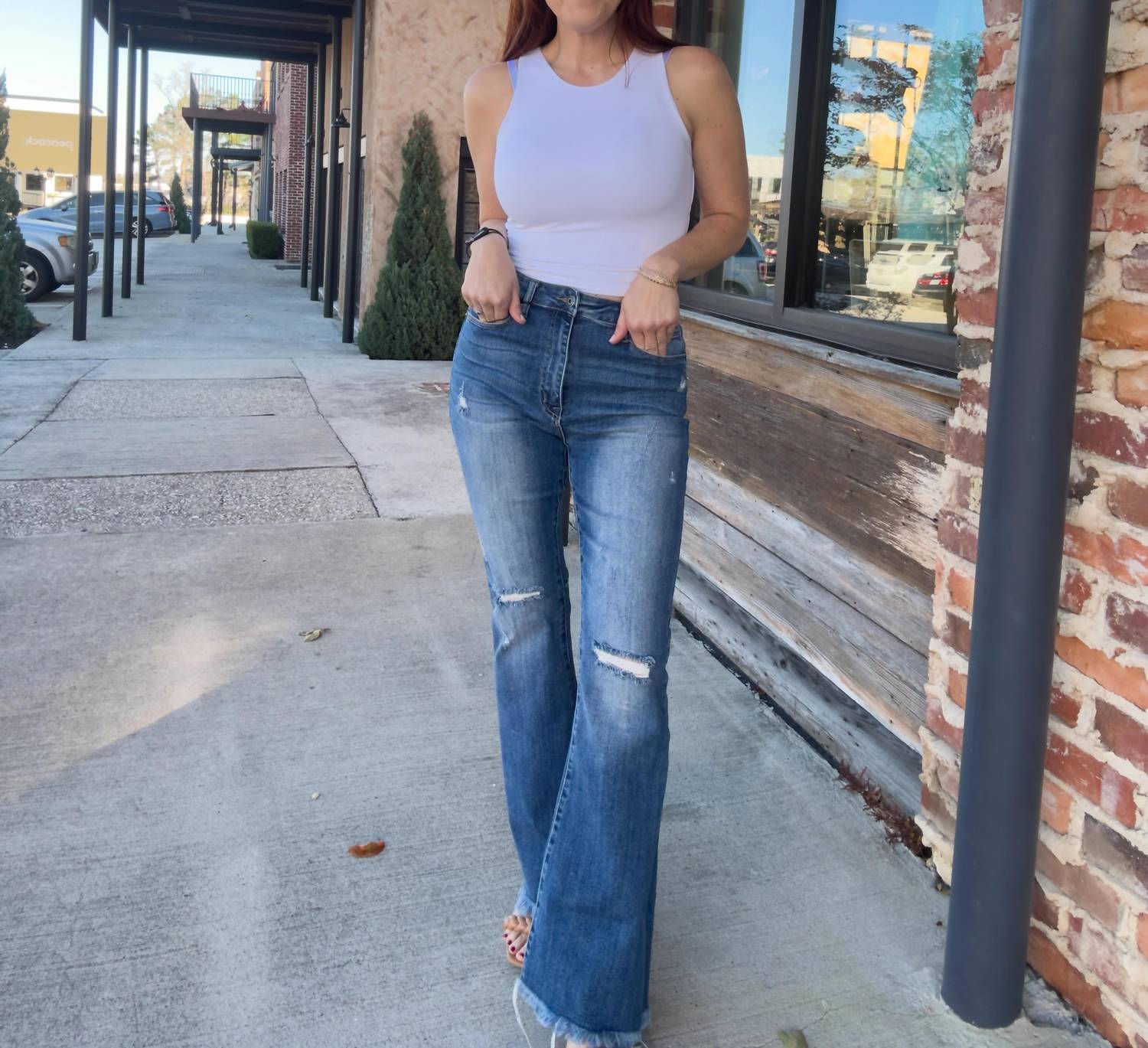 Risen - Kari Distressed Flare Jeans