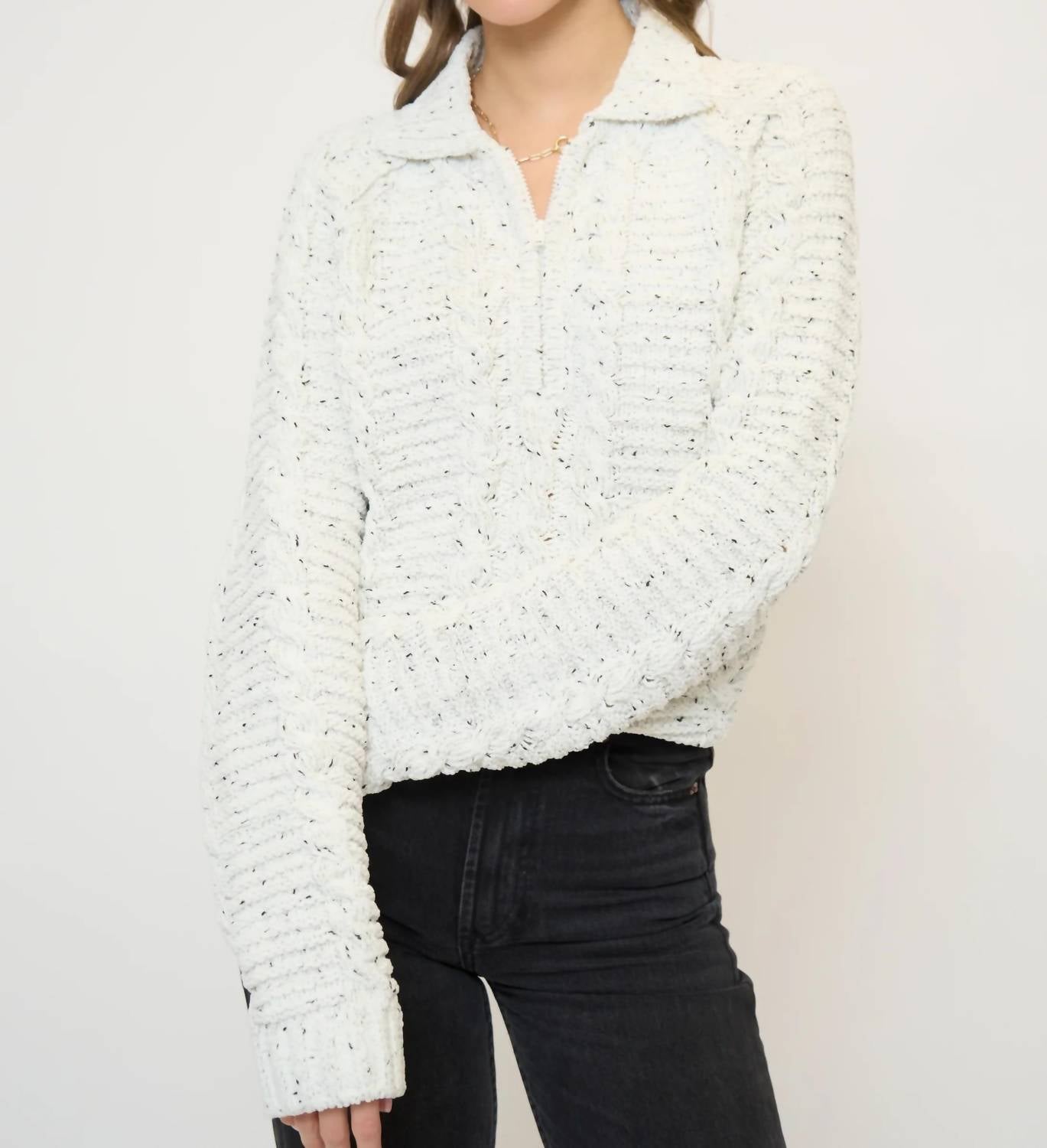 Central Park West - Tasha Cable Chenille Half Zip Jacket