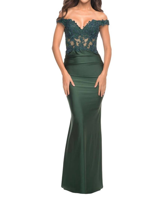 La Femme - Illusion Lace Long Dress