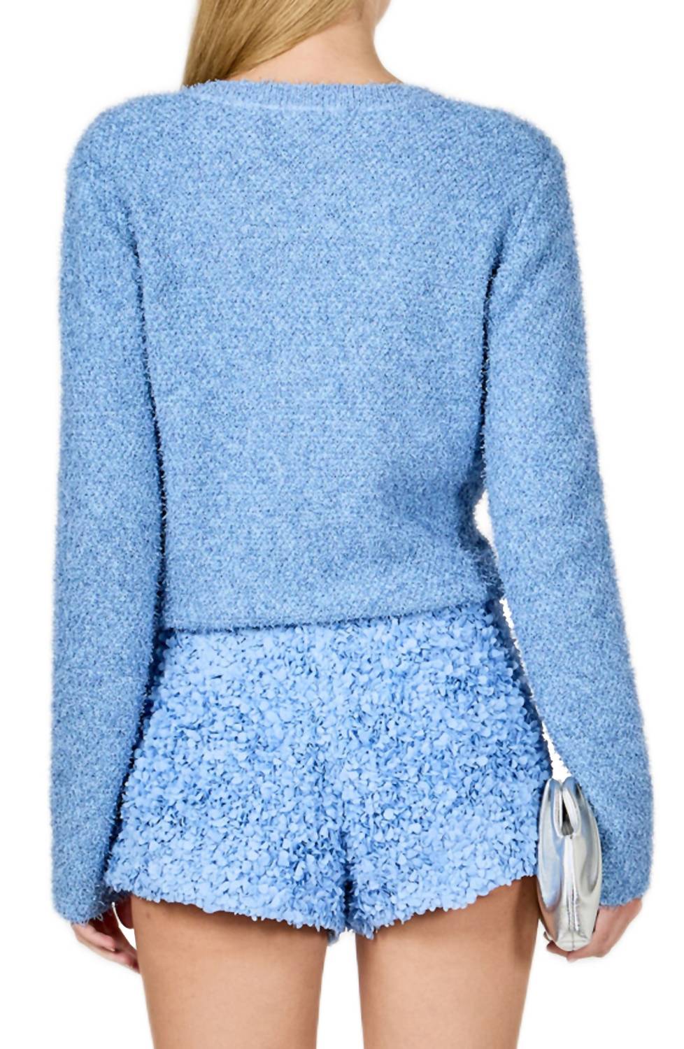 2.7 August Apparel - Textured Buttoned Cardigan