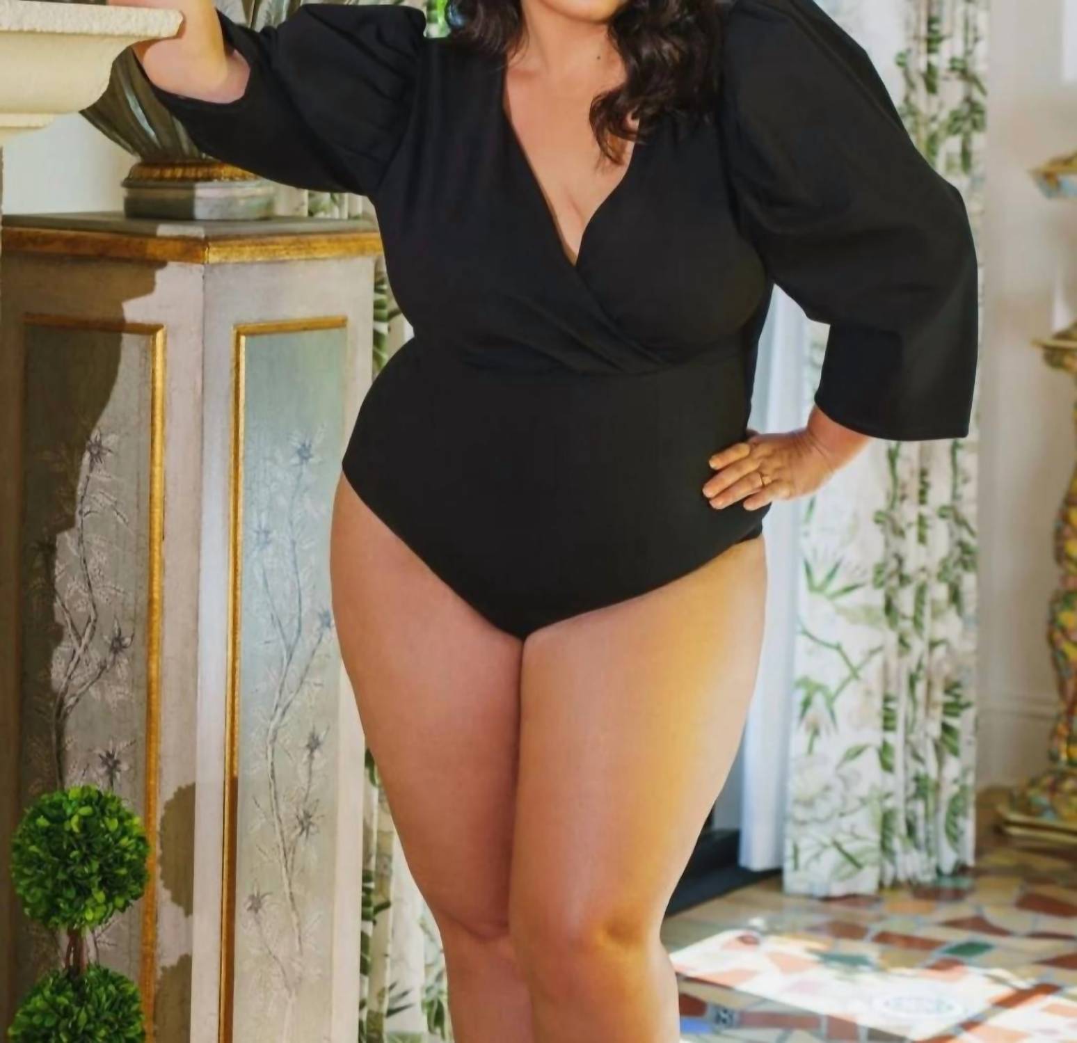 Adriana Contreras - Puff Sleeve Bodysuit - Plus
