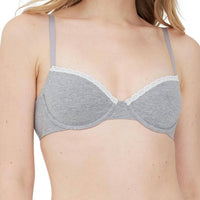 Skarlett Blue Adorned Cotton Underwire Bra in heather gray - women's intimate