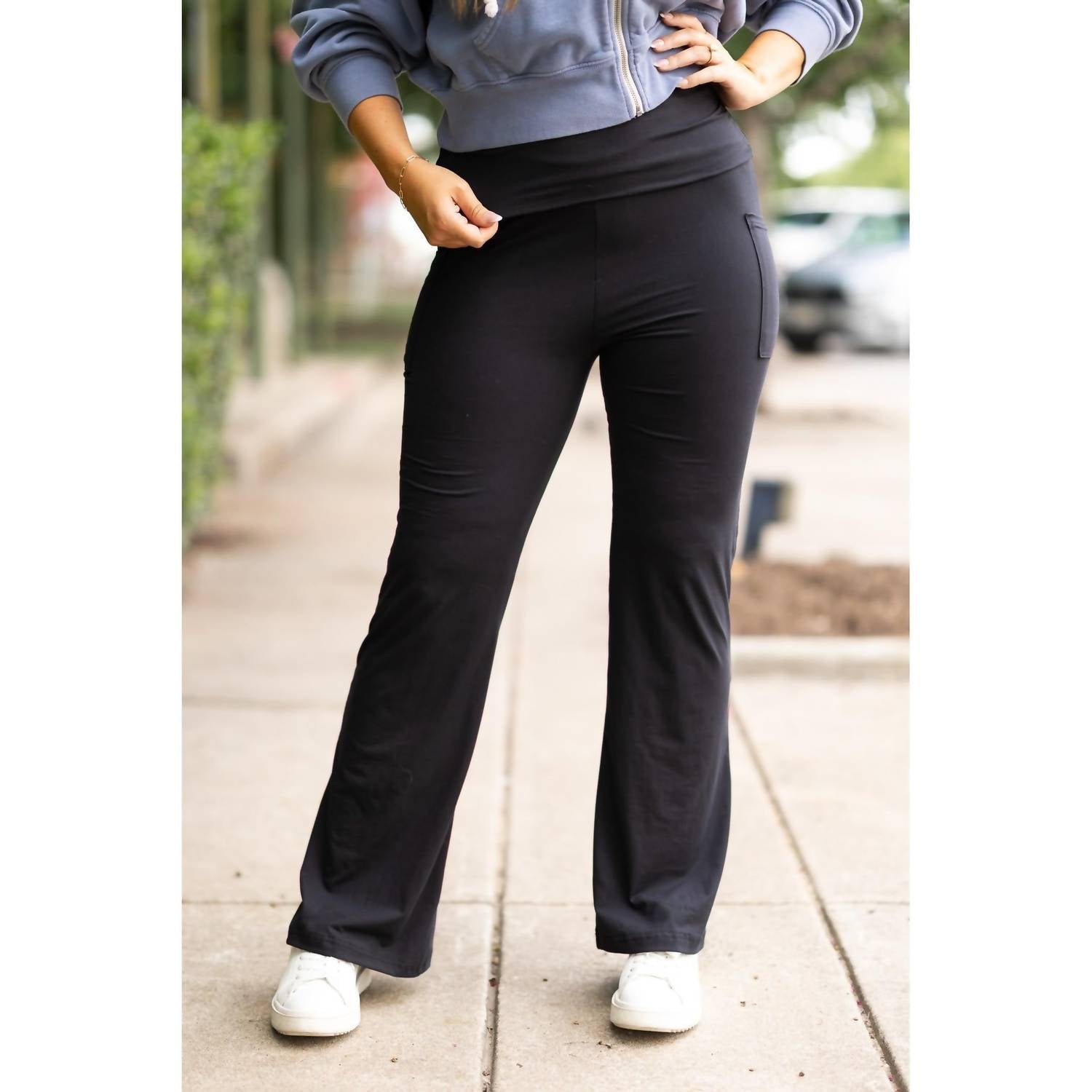 Julia Rose - Addison Fold Over Bootcut Leggings
