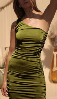 Endless Blu. - SLINKY ONE SHOULDER DRESS